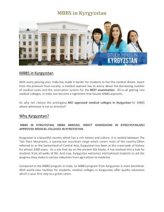 MBBS in Kyrgyzstan