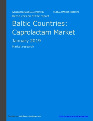 WMStrategy Demo Baltic Countries Caprolactam Market January 2019