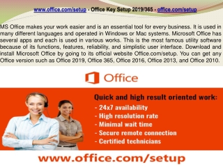 office.com/setup - Enter Your Product key - www.office.com/setu