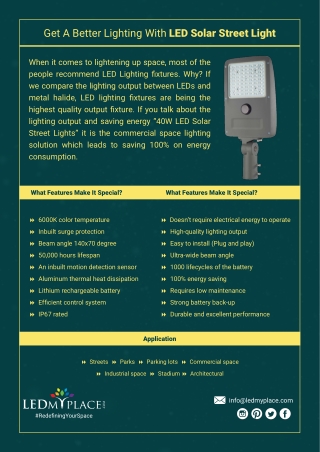 Get A Better Lighting With LED Solar Street Light