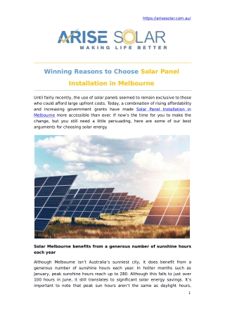 Solar Panel Installation Melbourne