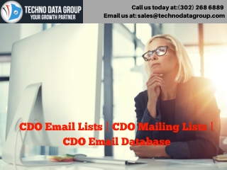 CDO Email Lists | CDO Mailing Lists | CDO Email Database in usa