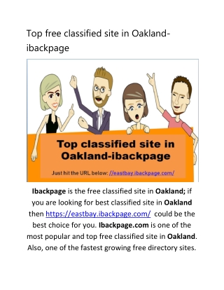 Top free classified site in Oakland-ibackpage