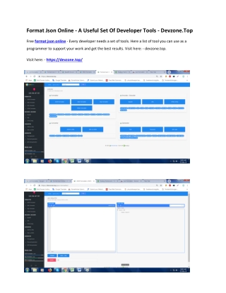 Format Json Online - A Useful Set Of Developer Tools - Devzone.Top