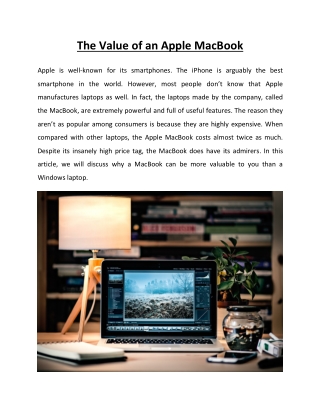 The Value of an Apple MacBook