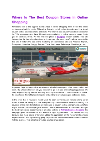 Where Is The Best Coupon Stores in Online Shopping