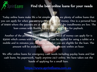 Online loans for your needs