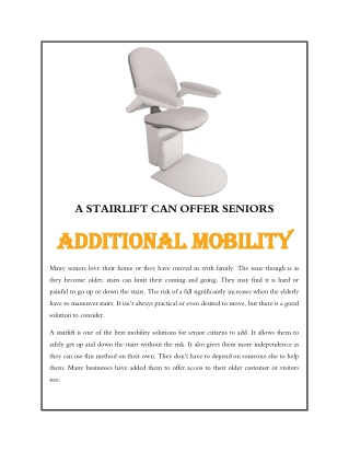 A Stairlift can Offer Seniors Additional Mobility