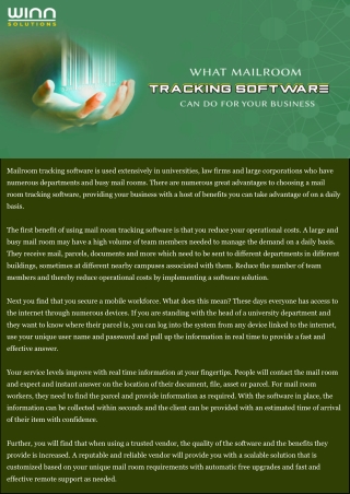 What Mailroom Tracking Software Can Do For Your Business