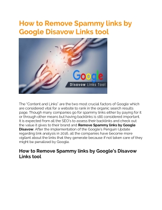 Remove Spammy links by Google Disavow