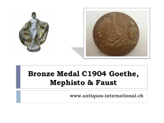 Bronze Medal C1904 Goethe, Mephisto & Faust