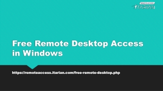 Free Remote Desktop Access in Windows