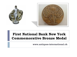 First National Bank New York Commemorative Bronze Medal