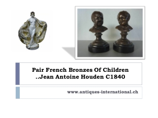 Pair French Bronzes Of Children