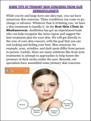 Some Tips of Primary Skin Concerns from our Dermatologists