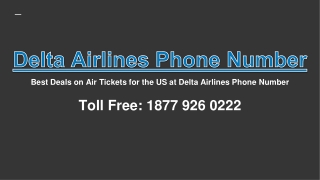 Best Deals on Air Tickets for US- Delta Airlines Phone Number