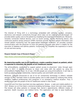 Internet of Things (IOT) Healthcare Market Increasing the Growth Worldwide: Industry Analysis, Growth, Drivers, Limitati
