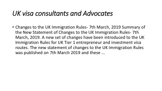 UK visa Consultants and Advocates