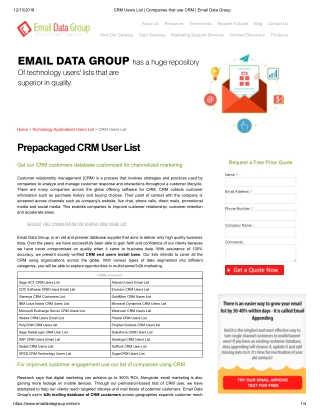 List of Companies using CRM - Email Data Group