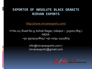 Exporter of Absolute Black Granite Nirvan Exports