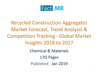 Recycled Construction Aggregates Market Forecast-Global Market Insights 2018 to 2027