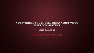 A Few Things You Should Know About Video Intercom Systems