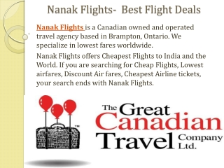 Cheap Flights to Vancouver by Nanak Flights