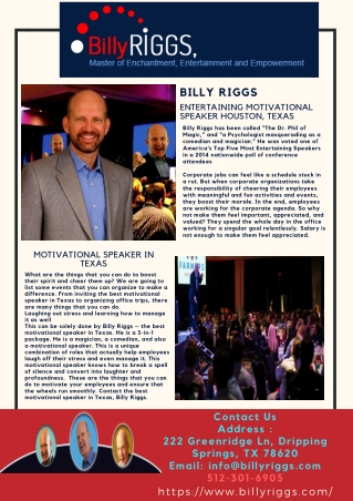 Texas Motivational Speaker - Billy Riggs