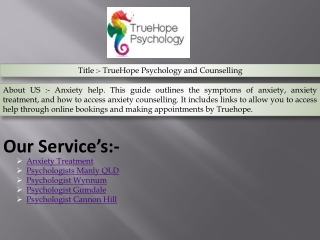TrueHope Psychology and Counselling