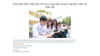 [Giải đáp thắc mắc] Địa chỉ học trung cấp chuyên nghiệp ở đâu tại Đắk Lắk?