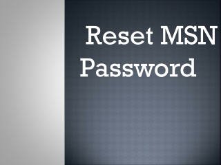 How to reset MSN password?