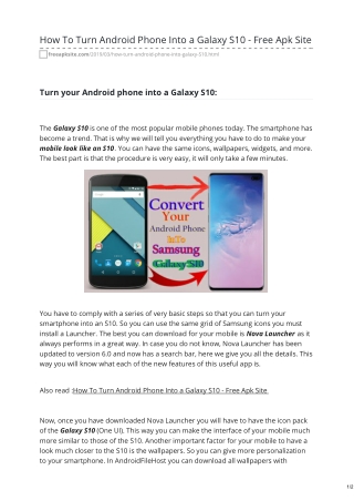 How To Turn Android Phone Into A Galaxy S10 - Free Apk Site
