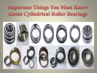 Important Things You Must Know About Cylindrical Roller Bearings