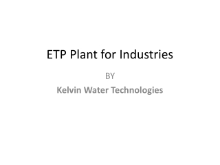 ETP Plant for industries