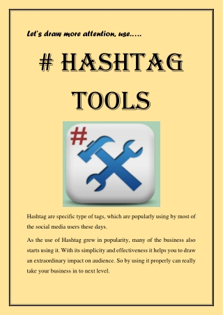 Hashtag tools