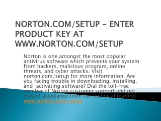 NORTON.COM/SETUP- NORTON ACTIVATION OF ANTIVIRUS