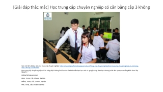 [Giải đáp thắc mắc] Học trung cấp chuyên nghiệp có cần bằng cấp 3 không?