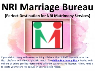 Online Matrimonial Site - NRIMB
