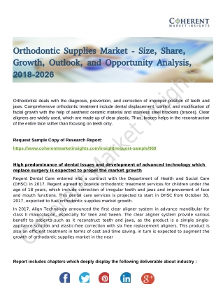 Orthodontic Supplies Market by 2026 Trending Report with its Key Vendor Analysis and Revenue