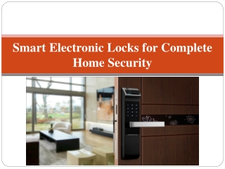 Smart Electronic Locks for Complete Home Security