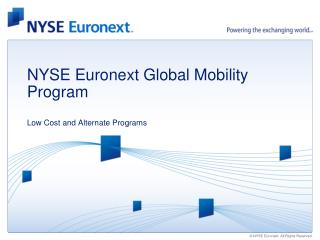 NYSE Euronext Global Mobility Program