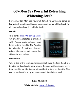 O3 Men Sea Powerful Refreshing Whitening Scrub