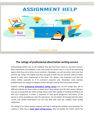 The ratings of professional dissertation writing service