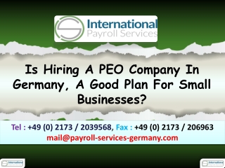 Is Hiring A PEO Company In Germany, A Good Plan For Small Businesses?