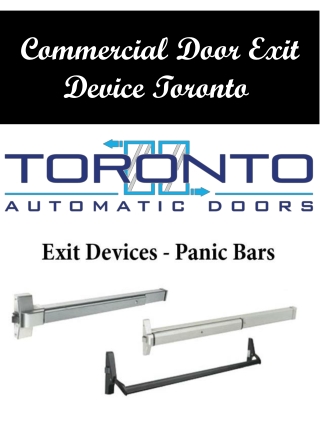 Commercial Door Exit Device Toronto