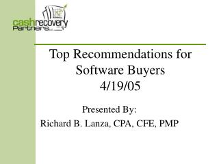 Top Recommendations for Software Buyers 4/19/05