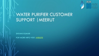 Water Purifier Customer Support |Meerut