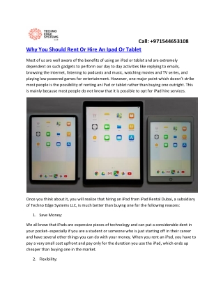 iPad Hire - Lease,Rent iPads for Events,Meetings Dubai,UAE