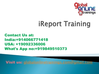 iReport Training | Jaspersoft iReport Designer corporate Training- GOT