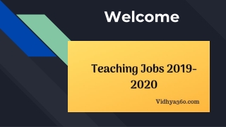 Apply For Teaching Jobs 2019-20 | Online Form For Teaching Vacancy in India
